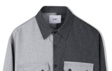 SSY(エスエスワイ) Half & half solid pocket shirt grey