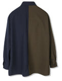 SSY(エスエスワイ) Half & half solid pocket shirt khaki