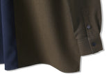 SSY(エスエスワイ) Half & half solid pocket shirt khaki