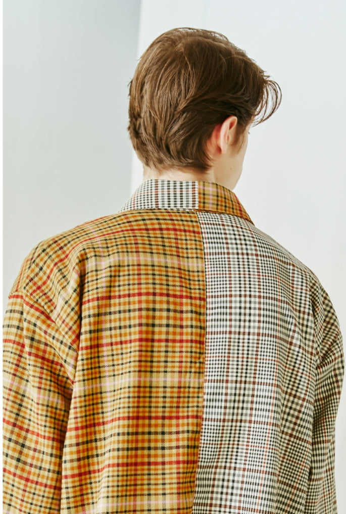 SSY(エスエスワイ) Half complex brown check shirt