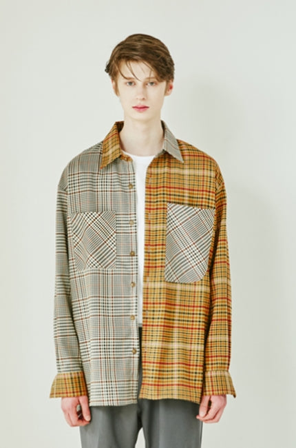 SSY(エスエスワイ) Half complex brown check shirt