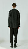 SSY(エスエスワイ) Clear stripe linen shirt black