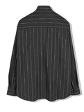 SSY(エスエスワイ) Clear stripe linen shirt black