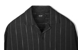 SSY(エスエスワイ) Clear stripe linen shirt black