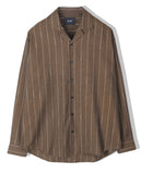 SSY(エスエスワイ) Clear stripe linen shirt brown