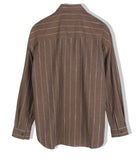 SSY(エスエスワイ) Clear stripe linen shirt brown