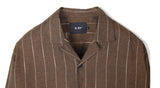 SSY(エスエスワイ) Clear stripe linen shirt brown