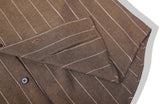 SSY(エスエスワイ) Clear stripe linen shirt brown