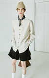 SSY(エスエスワイ) Clear stripe linen shirt ivory