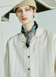 SSY(エスエスワイ) Clear stripe linen shirt ivory