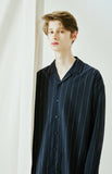 SSY(エスエスワイ) Clear stripe linen shirt navy