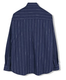 SSY(エスエスワイ) Clear stripe linen shirt navy