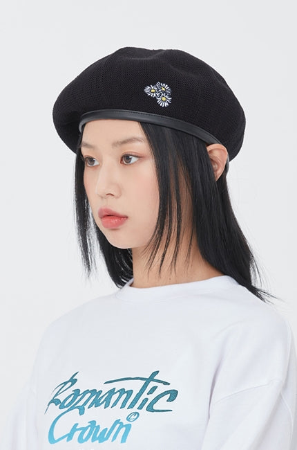 ロマンティッククラウン(ROMANTIC CROWN) FLOWERS BERET_BLACK