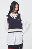 ロマンティッククラウン(ROMANTIC CROWN) WOMAN LINING KNIT VEST_NAVY