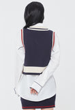 ロマンティッククラウン(ROMANTIC CROWN) WOMAN LINING KNIT VEST_NAVY