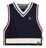 ロマンティッククラウン(ROMANTIC CROWN) WOMAN LINING KNIT VEST_NAVY