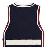 ロマンティッククラウン(ROMANTIC CROWN) WOMAN LINING KNIT VEST_NAVY