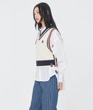 ロマンティッククラウン(ROMANTIC CROWN) WOMAN LINING KNIT VEST_OATMEAL