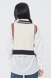 ロマンティッククラウン(ROMANTIC CROWN) WOMAN LINING KNIT VEST_OATMEAL