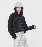 ロマンティッククラウン(ROMANTIC CROWN) CIRCLE SLOGAN SWEAT SHIRT_BLACK