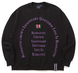 ロマンティッククラウン(ROMANTIC CROWN) CIRCLE SLOGAN SWEAT SHIRT_BLACK