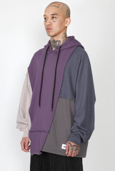 アジョバイアジョ（AJOBYAJO) Oversized Mixed Hoodie [Purple]