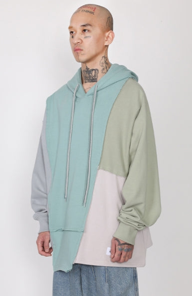 アジョバイアジョ（AJOBYAJO) Oversized Mixed Hoodie [Mint]
