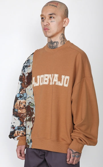 アジョバイアジョ（AJOBYAJO) Puppies Jacquard Oversized Sweatshirt [Beige]