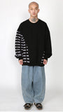 アジョバイアジョ（AJOBYAJO) FUXX YOU Knit Mixed Sweatshirt [Black]