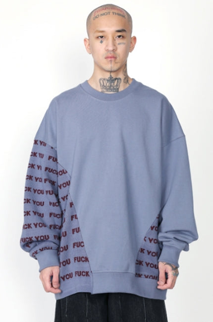 アジョバイアジョ（AJOBYAJO) FUXX YOU Knit Mixed Sweatshirt [Lilac]