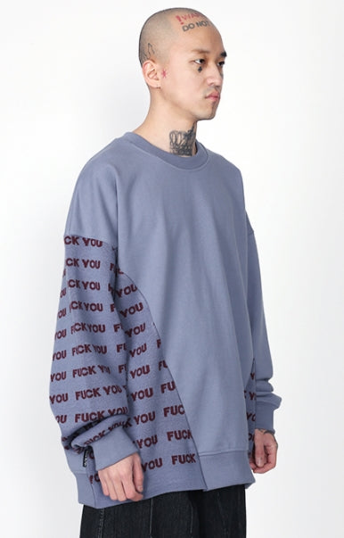 アジョバイアジョ（AJOBYAJO) FUXX YOU Knit Mixed Sweatshirt [Lilac]
