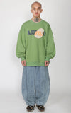 アジョバイアジョ（AJOBYAJO) Logo Patchwork Oversized Sweatshirt [Green]