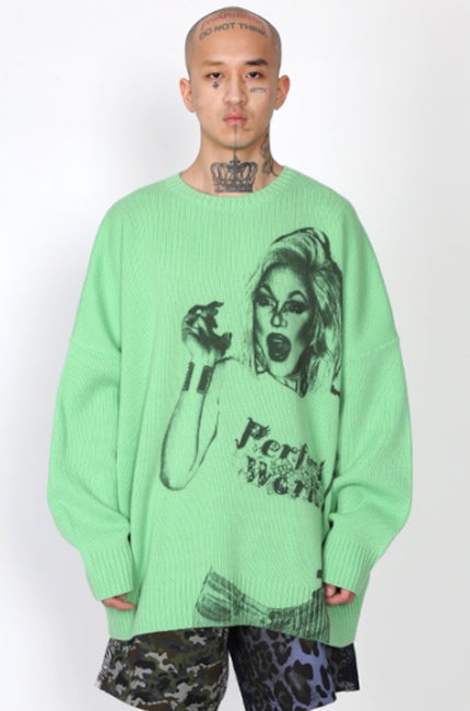 アジョバイアジョ（AJOBYAJO) Bambi Oversized Sweater [Green]