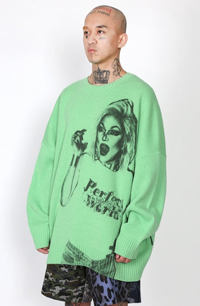 アジョバイアジョ（AJOBYAJO) Bambi Oversized Sweater [Green]