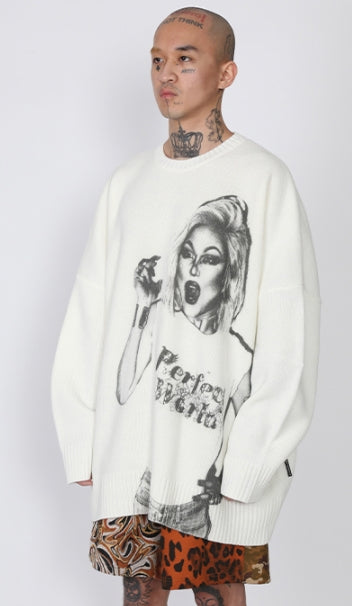 アジョバイアジョ（AJOBYAJO) Bambi Oversized Sweater [Ivory]