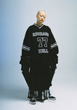 アジョバイアジョ（AJOBYAJO) Football Oversized Sweater [Black]