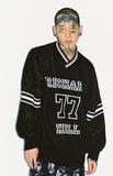 アジョバイアジョ（AJOBYAJO) Football Oversized Sweater [Black]