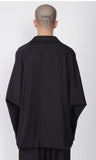 アジョバイアジョ（AJOBYAJO) Oversized Stripe Batwing Blazer [Black]