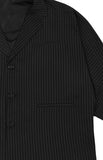 アジョバイアジョ（AJOBYAJO) Oversized Stripe Batwing Blazer [Black]