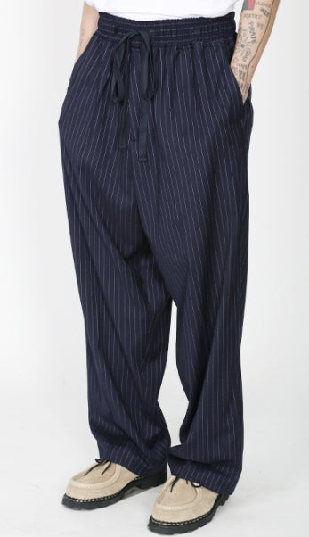 アジョバイアジョ（AJOBYAJO) Oversized Stripe Trousers [Navy]