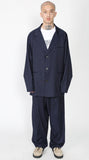 アジョバイアジョ（AJOBYAJO) Oversized Stripe Batwing Blazer [Navy]