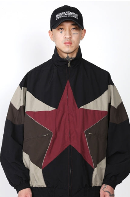 アジョバイアジョ（AJOBYAJO) Star Oversized Windbreaker Jacket [Black]