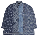 アジョバイアジョ（AJOBYAJO) Oversized Paisley Mixed Shirt [Navy]