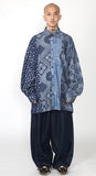 アジョバイアジョ（AJOBYAJO) Oversized Paisley Mixed Shirt [Navy]