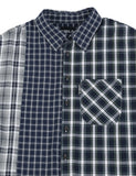 アジョバイアジョ（AJOBYAJO) Over Check Mixed Shirt [Navy]