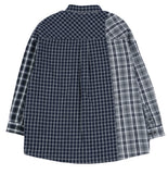 アジョバイアジョ（AJOBYAJO) Over Check Mixed Shirt [Navy]