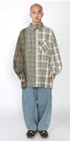 アジョバイアジョ（AJOBYAJO) Over Check Mixed Shirt [Green]