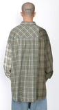 アジョバイアジョ（AJOBYAJO) Over Check Mixed Shirt [Green]