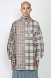 アジョバイアジョ（AJOBYAJO) Over Check Mixed Shirt [Beige]