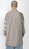 アジョバイアジョ（AJOBYAJO) Over Check Mixed Shirt [Beige]